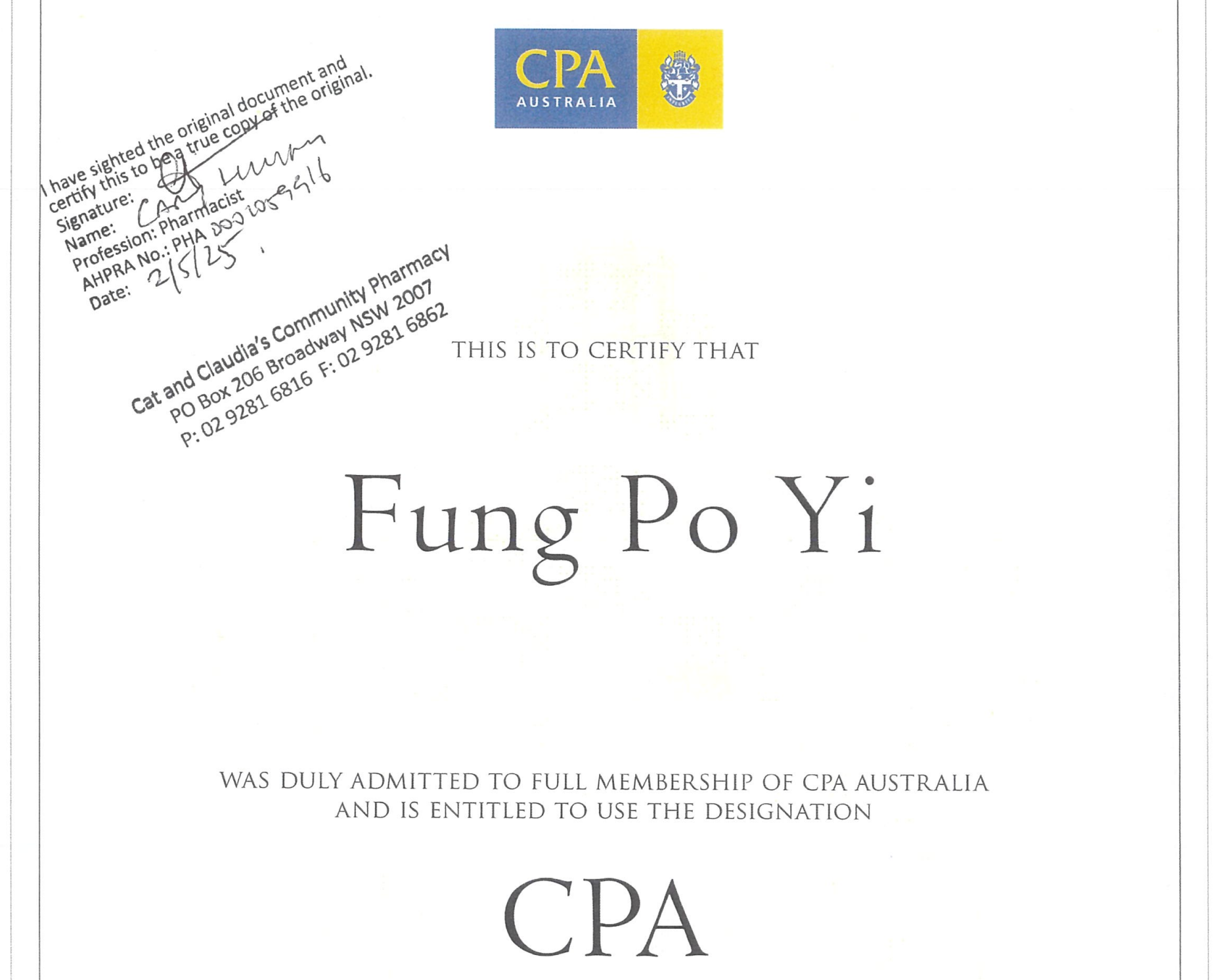 CPA Australia Membership